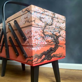 Cherry Blossom Cantilever Sewing Storage in Peach Blends