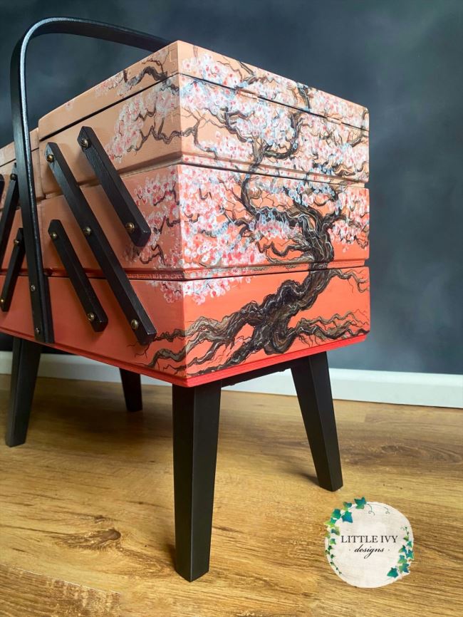 Cherry Blossom Cantilever Sewing Storage in Peach Blends