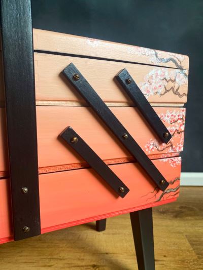 Cherry Blossom Cantilever Sewing Storage in Peach Blends