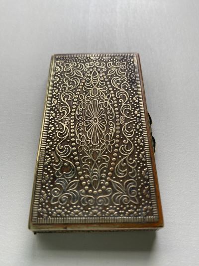 Anglo-Indian cigarette box with intricate raised design 